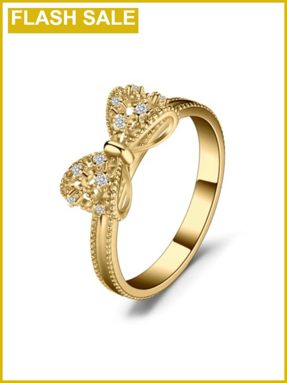 14k Gold Plated Stacking Promise Ring Cubic Zirconia Women's Size 8
